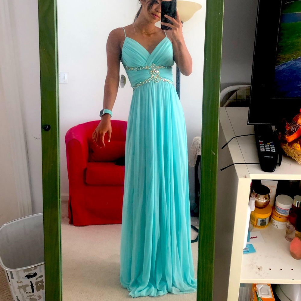 BRAND NEW AQUA JEWELED Windsor dress